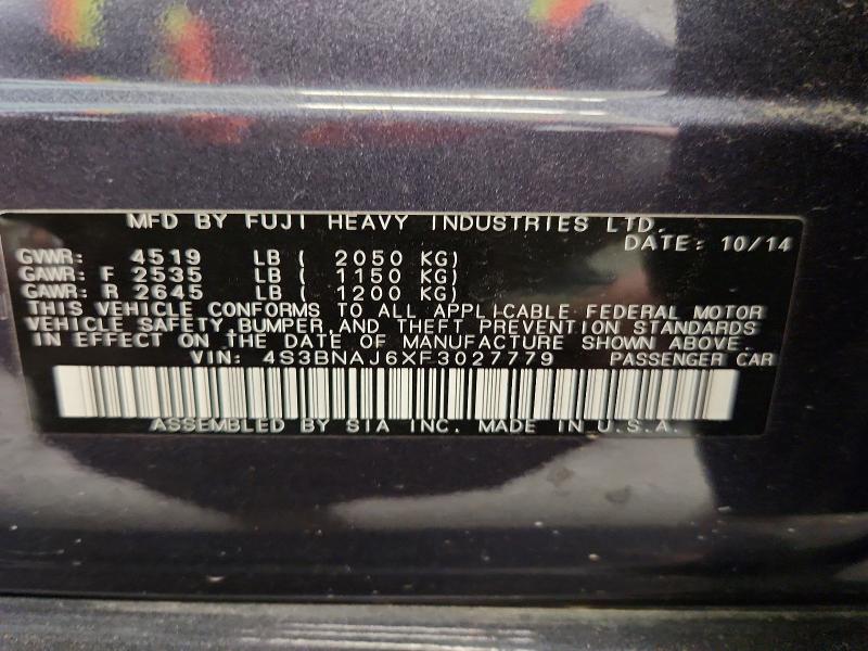 65459476 :رقم المزاد ، 4S3BNAJ6XF3027779 vin ، 2015 Subaru Legacy مزاد بيع