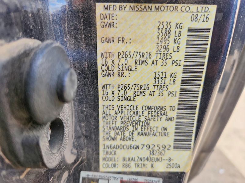 Продажа на аукционе авто 2016 Nissan Frontier, vin: 1N6AD0CU6GN792592, номер лота: 64832266