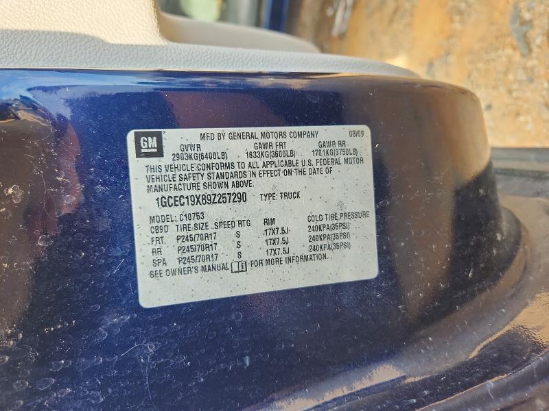 Продаж на аукціоні авто 2009 Chevrolet Silverado, vin: 1GCEC19X89Z257290, номер лоту: 64790896