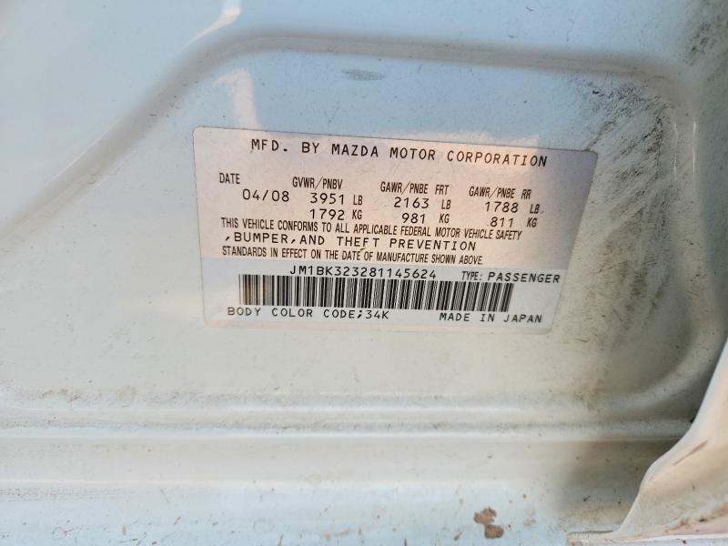 64321626 :رقم المزاد ، JM1BK323281145624 vin ، 2008 Mazda 3 Gt Automatic مزاد بيع