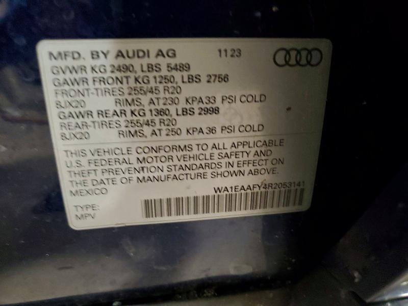 Продажа на аукционе авто 2024 Audi Q5, vin: WA1EAAFY4R2053141, номер лота: 63500066