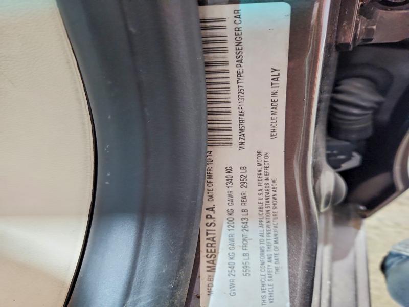 64636706 :رقم المزاد ، ZAM57RTA6F1137257 vin ، 2015 Maserati Ghibli مزاد بيع