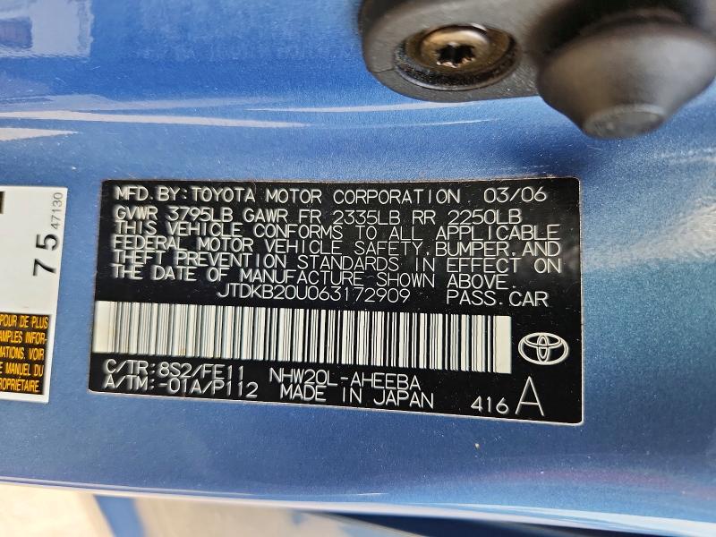 Продажа на аукционе авто 2006 Toyota Prius, vin: JTDKB20U063172909, номер лота: 65655686