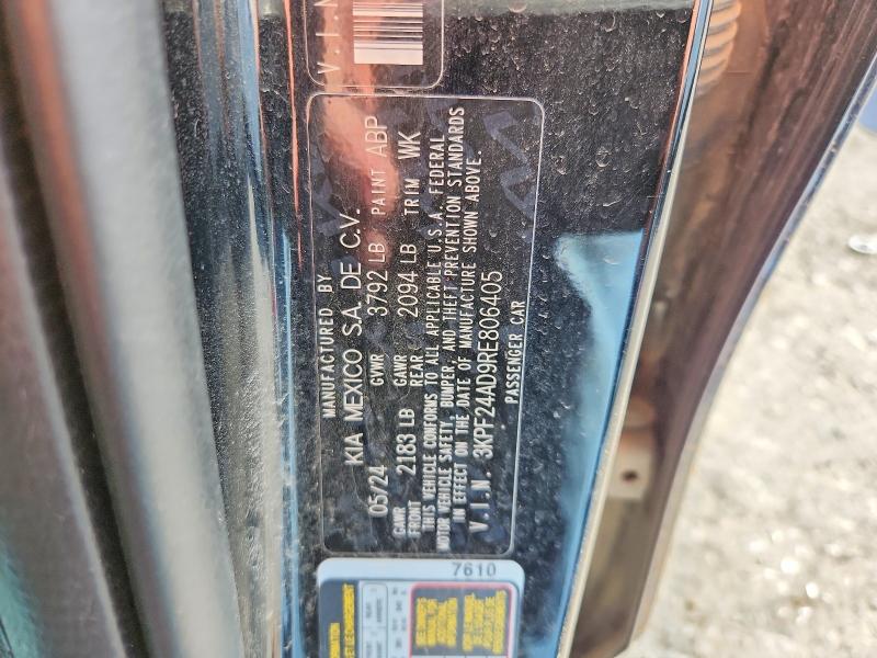 65640996 :رقم المزاد ، 3KPF24AD9RE806405 vin ، 2024 Kia Forte مزاد بيع