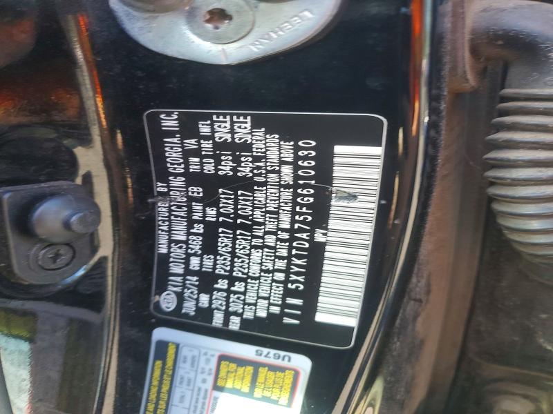 2015 Kia Sorento მანქანა იყიდება აუქციონზე, vin: 5XYKTDA75FG610630, აუქციონის ნომერი: 64581556