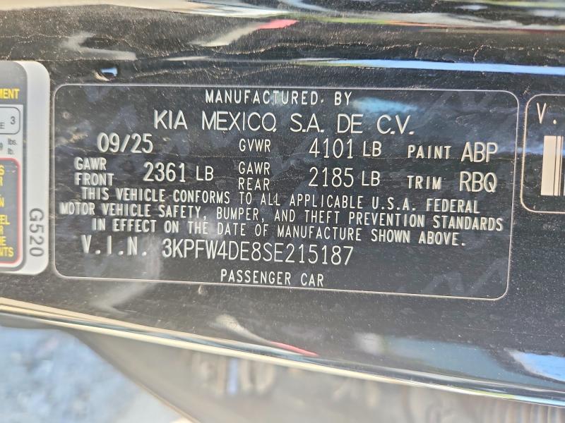 65210976 :رقم المزاد ، 3KPFW4DE8SE215187 vin ، 2025 Kia K4 مزاد بيع
