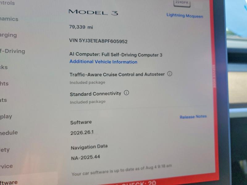 Aukcja sprzedaży 2023 Tesla Model 3, vin: 5YJ3E1EA8PF605952, numer aukcji: 63553126