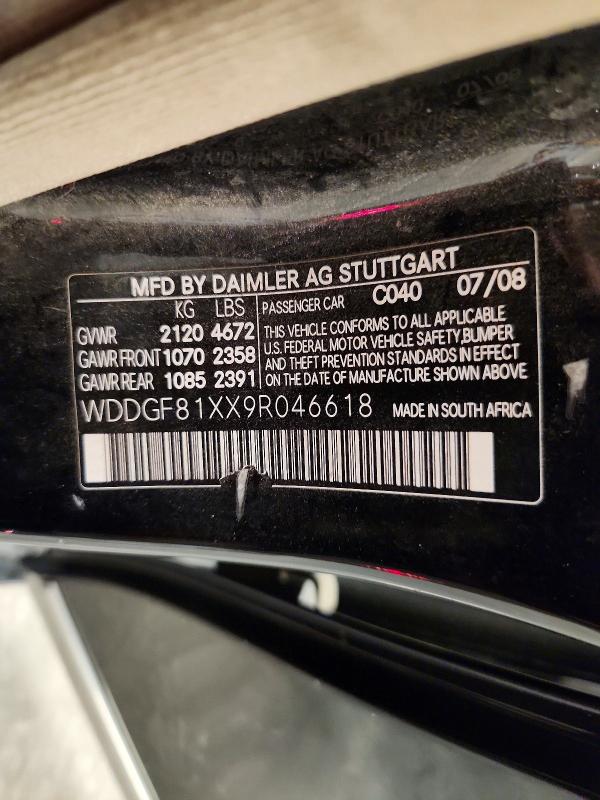 Aukcja sprzedaży 2009 Mercedes-benz C, vin: WDDGF81XX9R046618, numer aukcji: 64034646