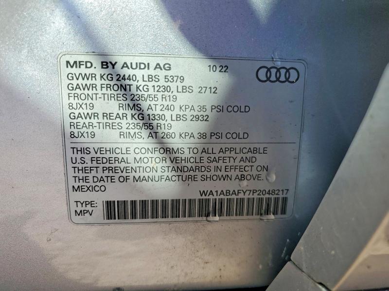 Продажа на аукционе авто 2023 Audi Q5, vin: WA1ABAFY7P2048217, номер лота: 62054796