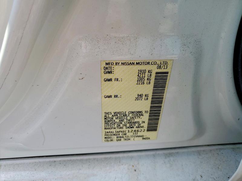 Продаж на аукціоні авто 2014 Nissan Altima, vin: 1N4AL3APXEC124622, номер лоту: 65507596
