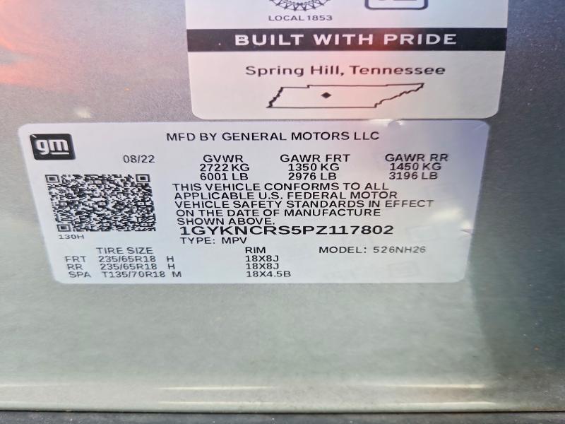 2023 Cadillac Xt5 მანქანა იყიდება აუქციონზე, vin: 1GYKNCRS5PZ117802, აუქციონის ნომერი: 66210686