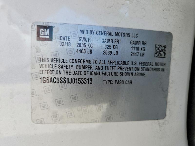 Продажа на аукционе авто 2018 Cadillac Ats, vin: 1G6AC5SS0J0153313, номер лота: 66600976