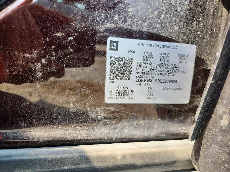 64083086 :رقم المزاد ، 1GKKNXLS9LZ239924 vin ، 2020 Gmc Acadia مزاد بيع