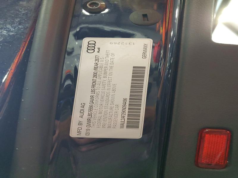 Продаж на аукціоні авто 2019 Audi A6, vin: WAUL2AF25KN094496, номер лоту: 66433666