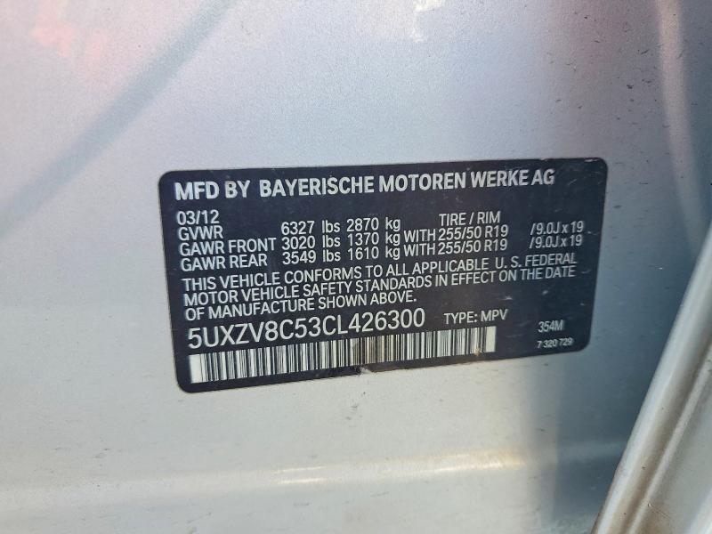 Aukcja sprzedaży 2012 Bmw X5, vin: 5UXZV8C53CL426300, numer aukcji: 66314456