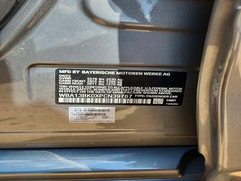 Aukcja sprzedaży 2023 Bmw M550xi, vin: WBA13BK0XPCN39767, numer aukcji: 66490156