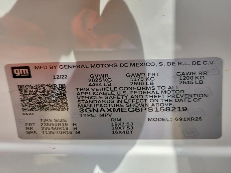 Aukcja sprzedaży 2023 Chevrolet Equinox, vin: 3GNAXMEG6PS158219, numer aukcji: 63589146