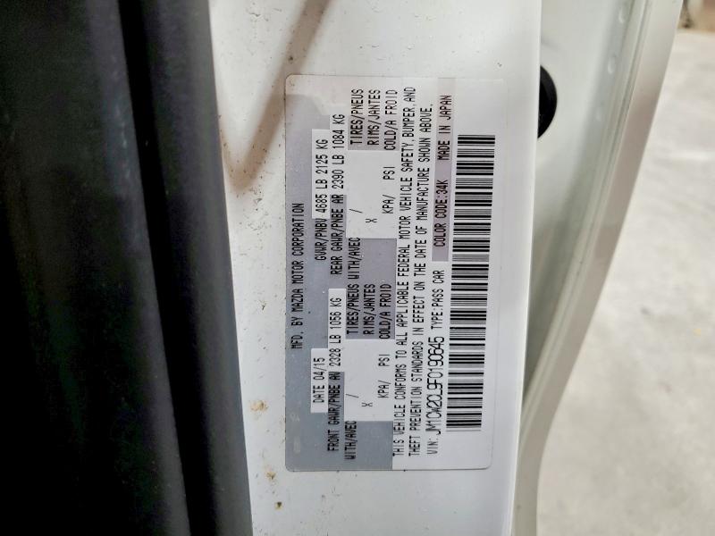 Aukcja sprzedaży 2015 Mazda 5, vin: JM1CW2CL9F0190645, numer aukcji: 64940086