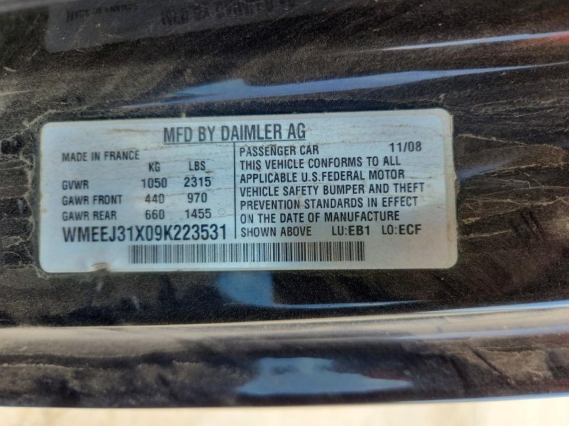 2009 Smart Fortwo მანქანა იყიდება აუქციონზე, vin: WMEEJ31X09K223531, აუქციონის ნომერი: 65577876