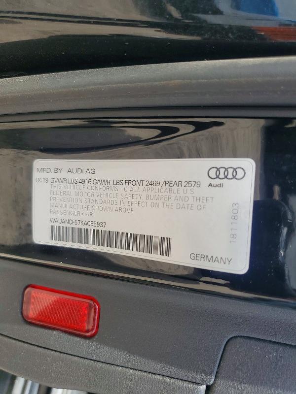 Aukcja sprzedaży 2019 Audi A5, vin: WAUANCF57KA055937, numer aukcji: 63656666