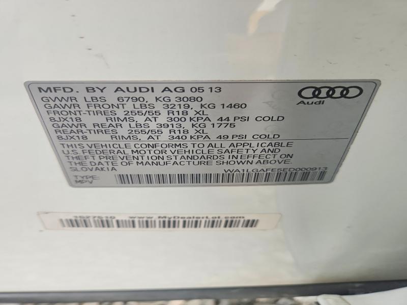 2014 Audi Q7 მანქანა იყიდება აუქციონზე, vin: WA1LGAFE5ED000913, აუქციონის ნომერი: 64459096