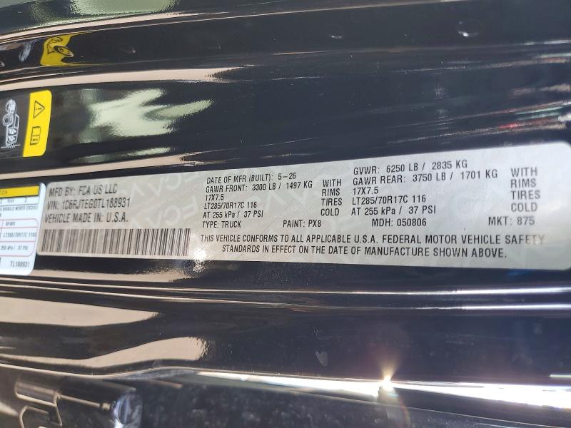 Продажа на аукционе авто 2026 Jeep Gladiator, vin: 1C6RJTEG0TL188931, номер лота: 64781746