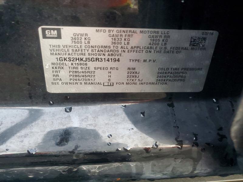 Продажа на аукционе авто 2016 Gmc Yukon Xl, vin: 1GKS2HKJ5GR314194, номер лота: 65137006