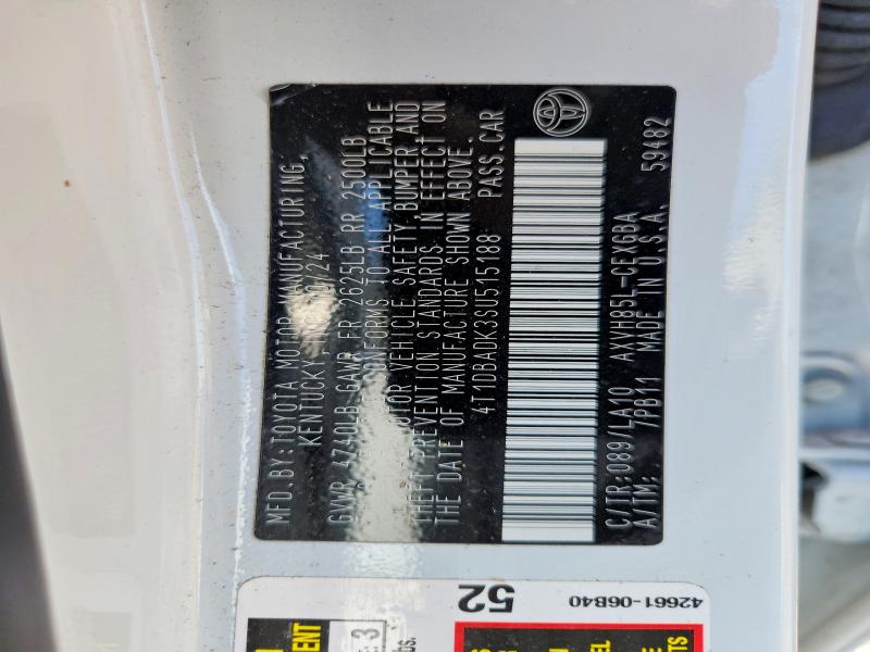 2025 Toyota Camry მანქანა იყიდება აუქციონზე, vin: 4T1DBADK3SU515188, აუქციონის ნომერი: 66410816