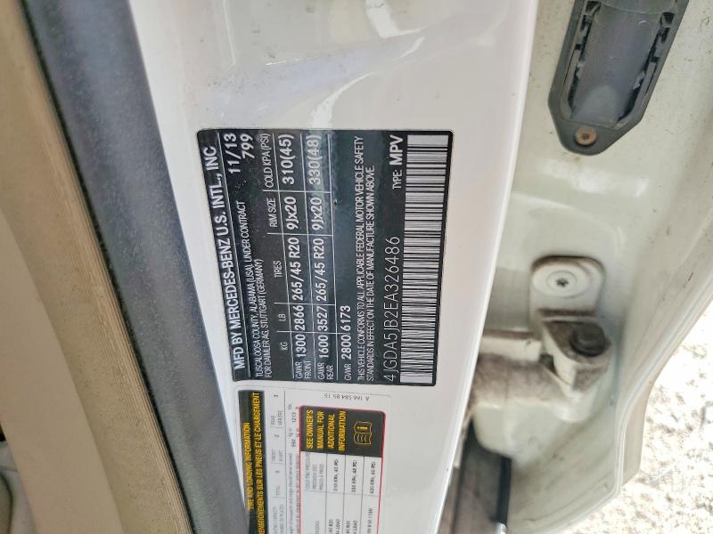Aukcja sprzedaży 2014 Mercedes-benz Ml, vin: 4JGDA5JB2EA326486, numer aukcji: 65322286