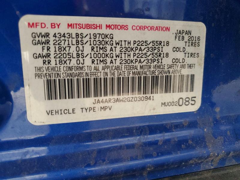 Продажа на аукционе авто 2016 Mitsubishi Outlander Sport, vin: JA4AR3AW2GZ030941, номер лота: 65500456