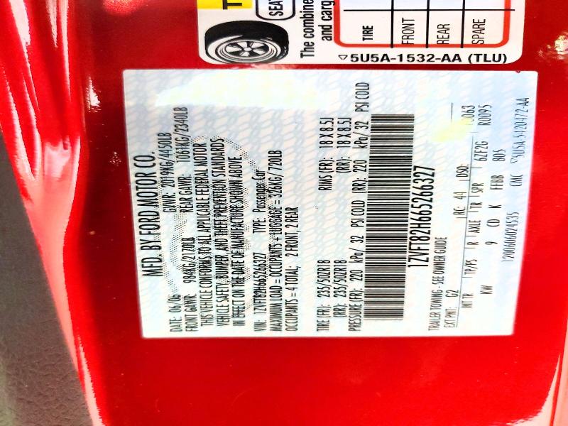 2006 Ford Mustang მანქანა იყიდება აუქციონზე, vin: 1ZVFT82H665266327, აუქციონის ნომერი: 63593776