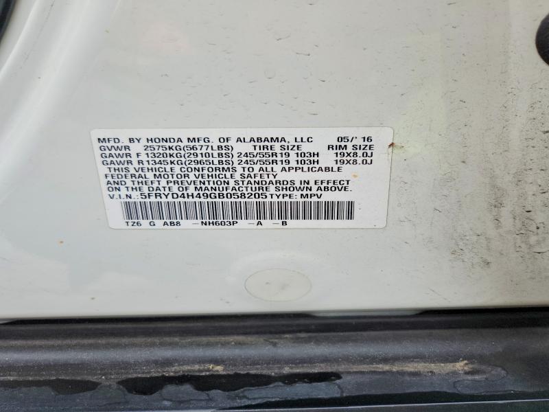 Aukcja sprzedaży 2016 Acura Mdx, vin: 5FRYD4H49GB058205, numer aukcji: 67339116