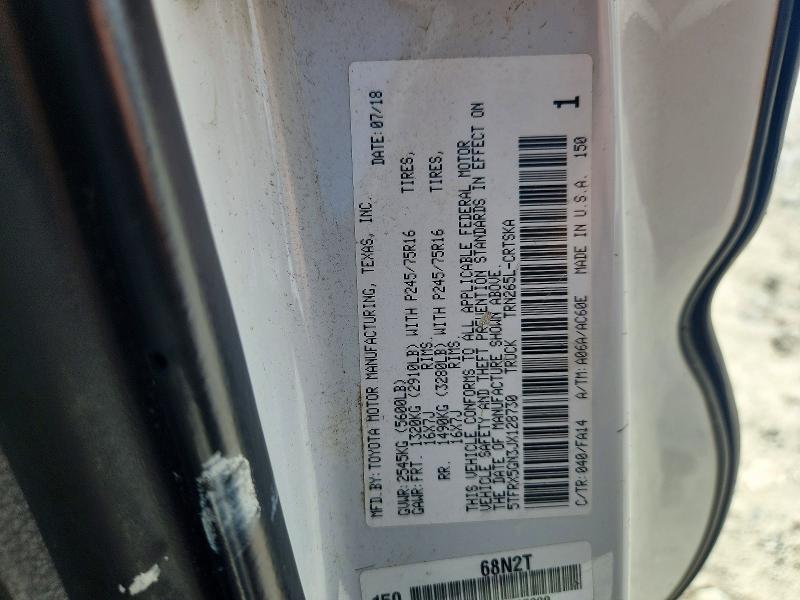 2018 Toyota Tacoma მანქანა იყიდება აუქციონზე, vin: 5TFRX5GN3JX128730, აუქციონის ნომერი: 63825916