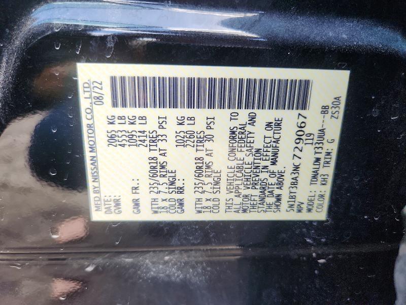 Aukcja sprzedaży 2022 Nissan Rogue, vin: 5N1BT3BA3NC729067, numer aukcji: 65872896