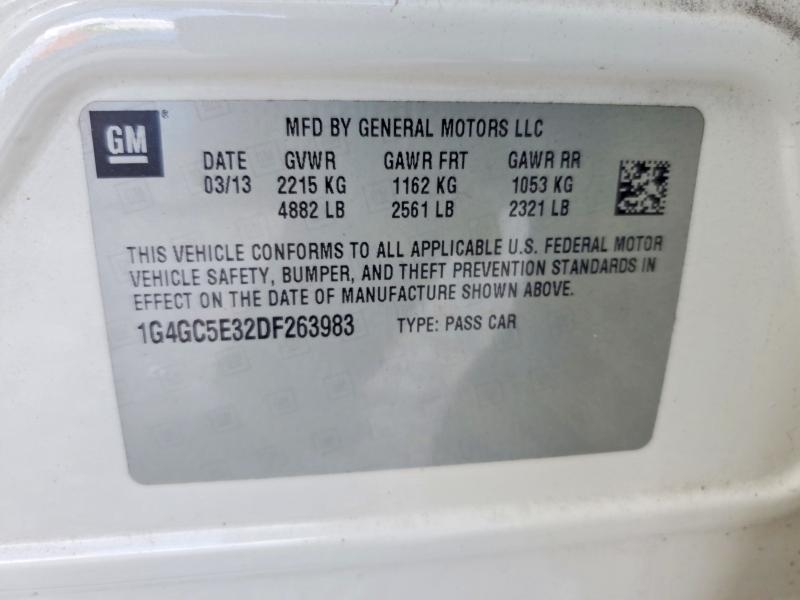 66497066 :رقم المزاد ، 1G4GC5E32DF263983 vin ، 2013 Buick Lacrosse مزاد بيع