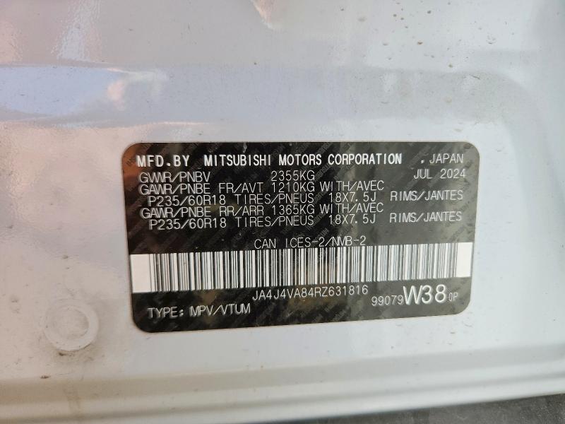 Продажа на аукционе авто 2024 Mitsubishi Outlander, vin: JA4J4VA84RZ631816, номер лота: 63564206