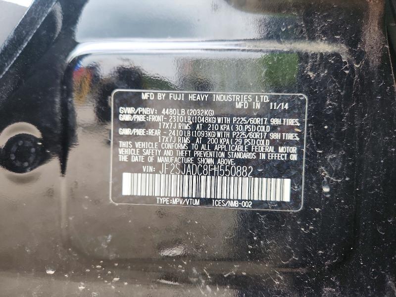 Продаж на аукціоні авто 2015 Subaru Forester, vin: JF2SJADC8FH550882, номер лоту: 64014006