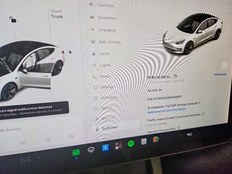 64027246 :رقم المزاد ، 5YJ3E1EA2MF908687 vin ، 2021 Tesla Model 3 مزاد بيع