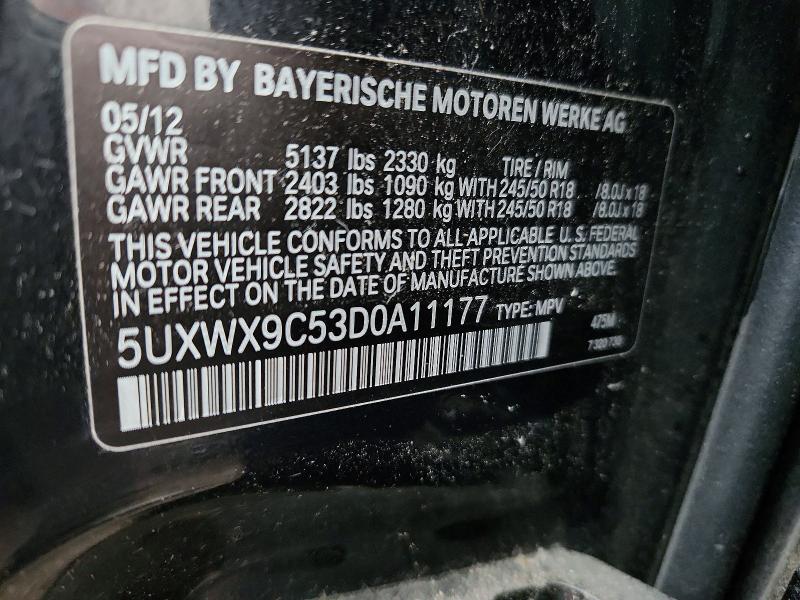 Aukcja sprzedaży 2013 Bmw X3, vin: 5UXWX9C53D0A11177, numer aukcji: 65897686
