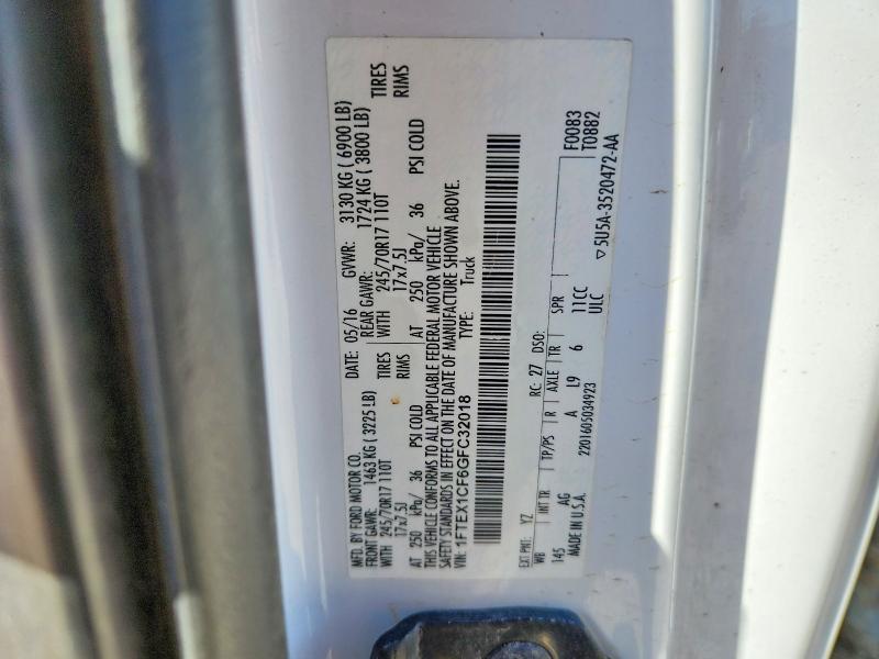 64058236 :رقم المزاد ، 1FTEX1CF6GFC32018 vin ، 2016 Ford F150 مزاد بيع