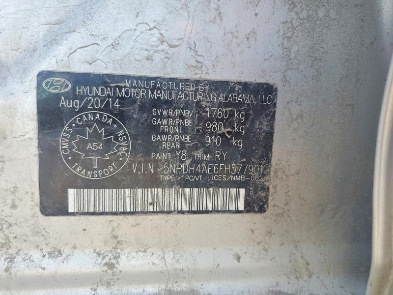 Aukcja sprzedaży 2015 Hyundai Elantra, vin: 5NPDH4AE6FH577901, numer aukcji: 64205866
