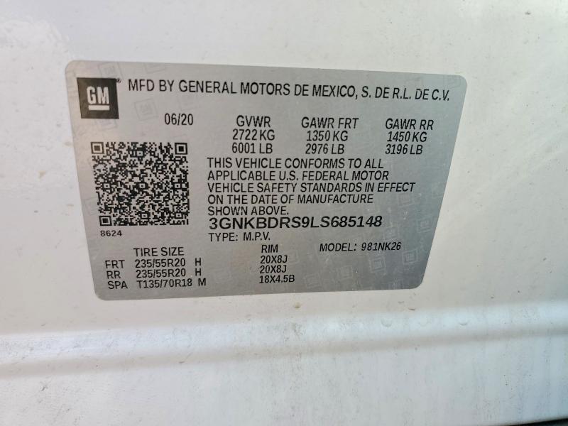Продажа на аукционе авто 2020 Chevrolet Blazer, vin: 3GNKBDRS9LS685148, номер лота: 65648446
