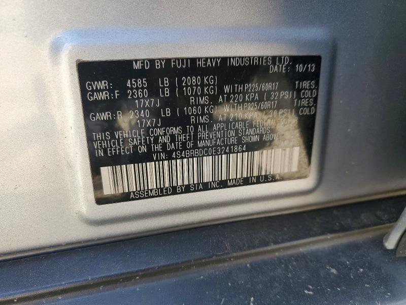 64312266 :رقم المزاد ، 4S4BRBDC0E3241864 vin ، 2014 Subaru Outback مزاد بيع