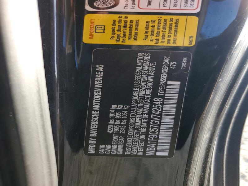 64517596 :رقم المزاد ، WBA1F9C57GV742548 vin ، 2016 Bmw 228 مزاد بيع