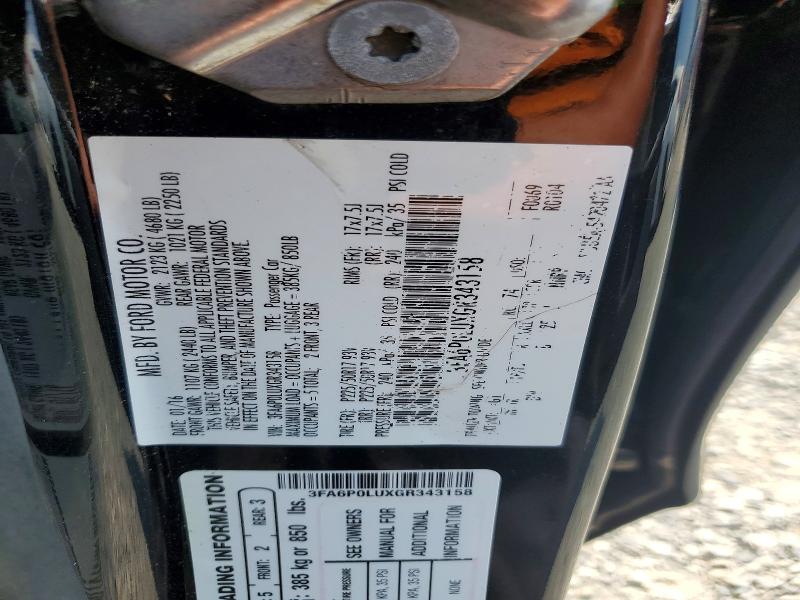 Продаж на аукціоні авто 2016 Ford Fusion, vin: 3FA6P0LUXGR343158, номер лоту: 64061416