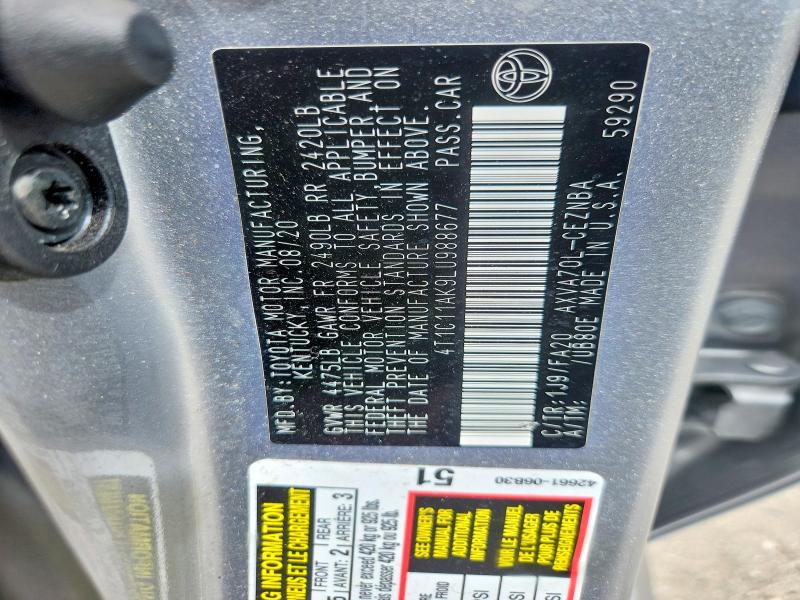 Aukcja sprzedaży 2020 Toyota Camry, vin: 4T1C11AK9LU988677, numer aukcji: 67263326