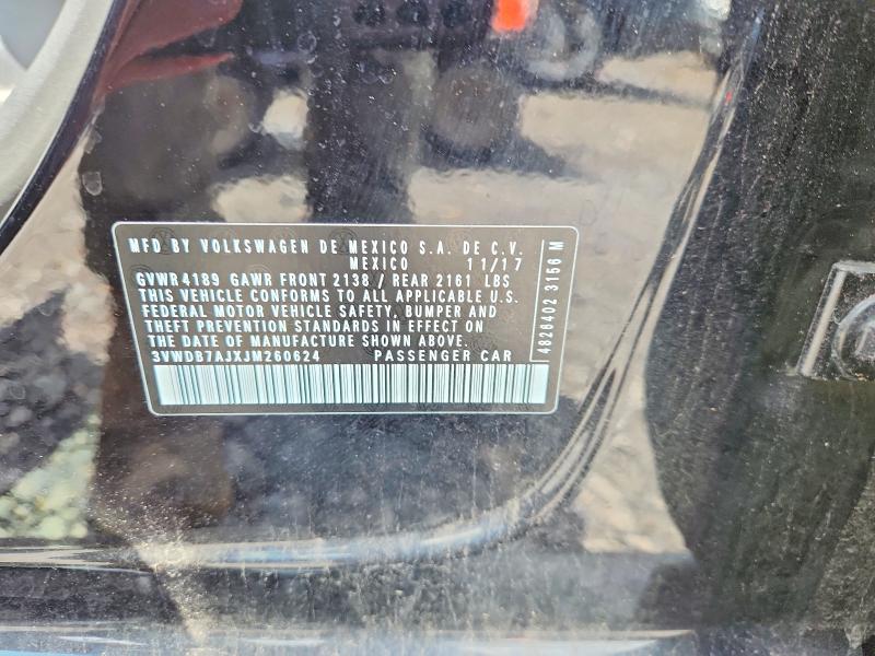 63358616 :رقم المزاد ، 3VWDB7AJXJM260624 vin ، 2018 Volkswagen Jetta مزاد بيع