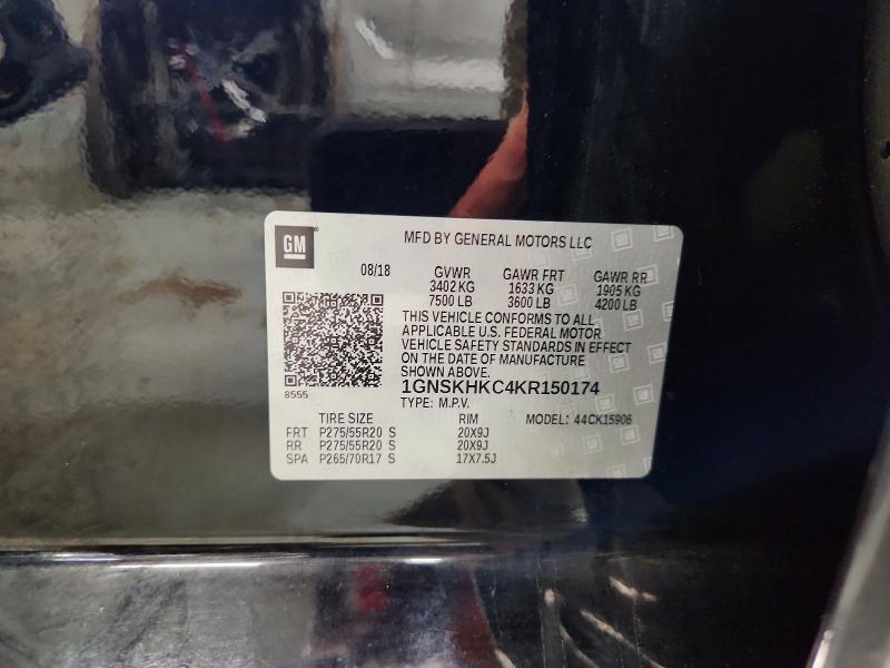 Auction sale of the 2019 Chevrolet Suburban K, vin: 1GNSKHKC4KR150174, lot number: 66169646