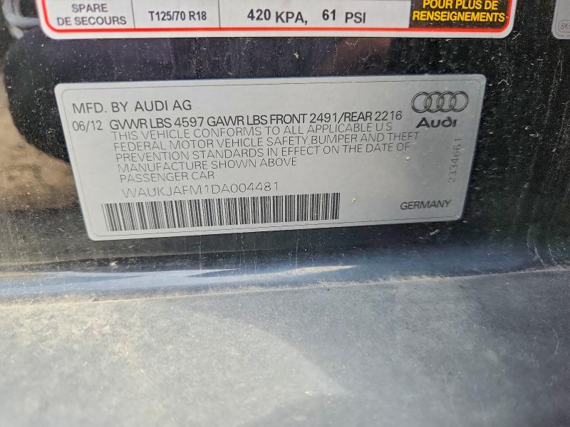 64934186 :رقم المزاد ، WAUKJAFM1DA004481 vin ، 2013 Audi A3 مزاد بيع