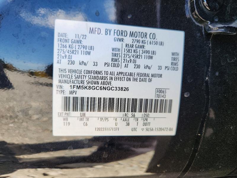 Продаж на аукціоні авто 2022 Ford Explorer, vin: 1FM5K8GC6NGC33826, номер лоту: 65527936
